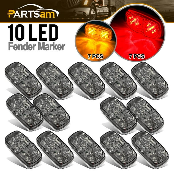 4x Universal Amber 4/" LED Side Marker Indicator Lamp Light Tractor Trailers 8LED